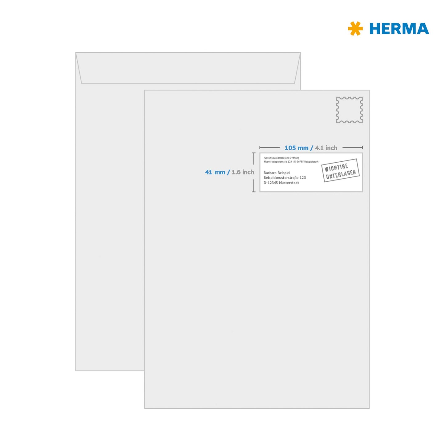 HERMA Universal Etiketten, 100 Blatt, 105 x 41 mm, Selbstklebend, Matt, Weiß - Image 5
