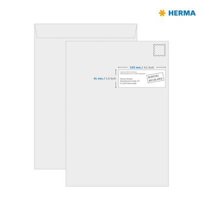HERMA Universal Etiketten, 100 Blatt, 105 x 41 mm, Selbstklebend, Matt, Weiß - Image 5