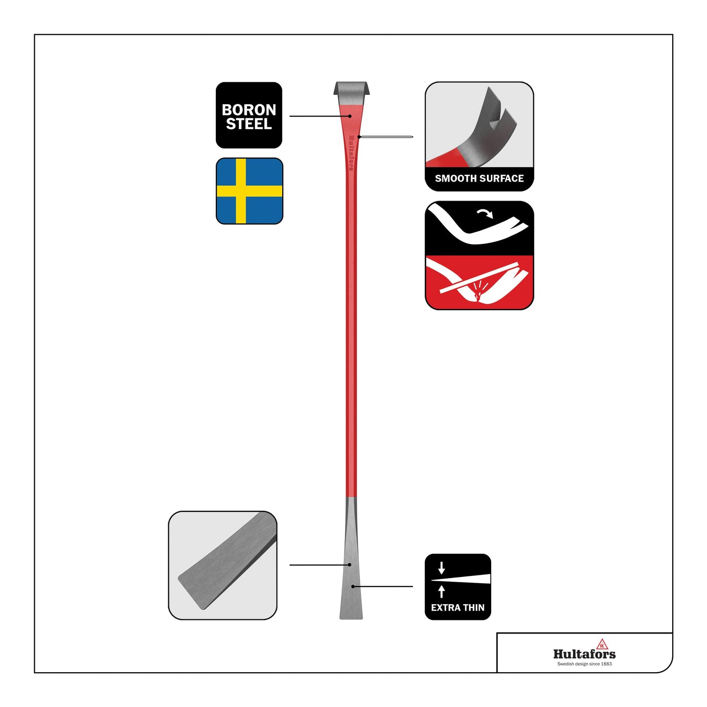 Hultafors Brecheisen 900mm aus schwedischem Borstahl, bis 200kg belastbar - Image 3