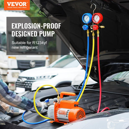 VEVOR Vakuumpumpe 100L/min Unterdruckpumpe 150W 220V, Klimaanlagen und Kfz-Kühlsysteme - Image 2