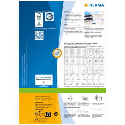HERMA Universal Etiketten, 100 Blatt, 105 x 41 mm, Selbstklebend, Matt, Weiß - Image 2